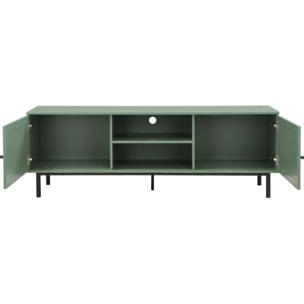Meuble TV 2 portes en cannage 160 cm - LUMA