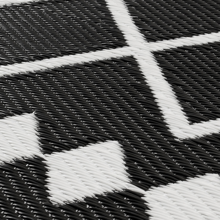 Scoobi - tapis d'exterieur noir motif éthnique