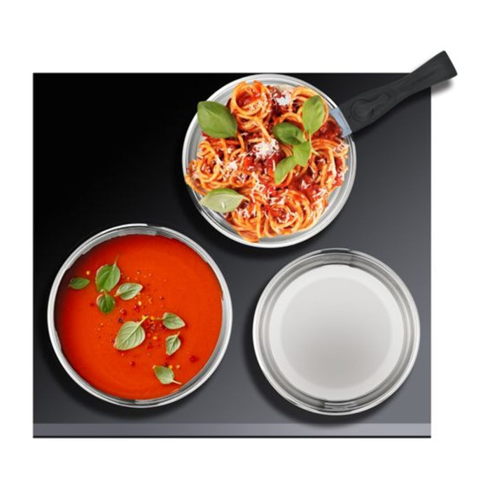 Set amovible de 3 poêles inox