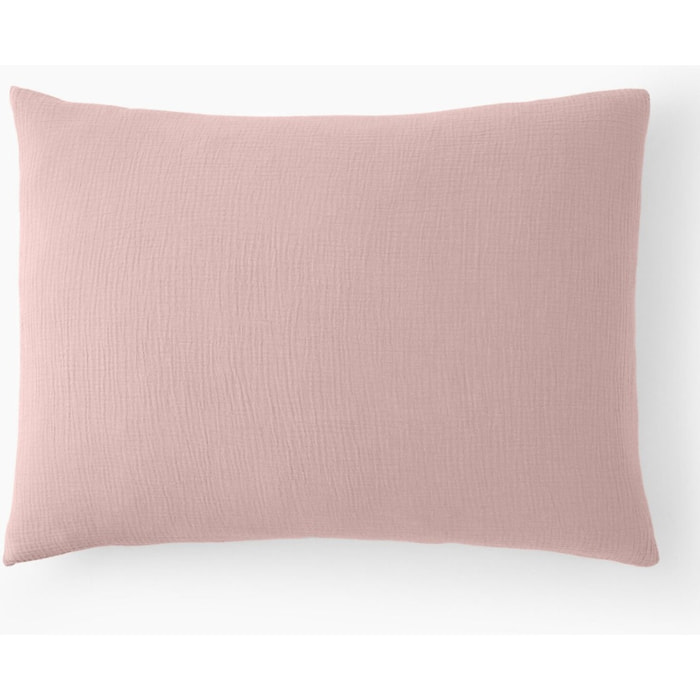 Paire de Taies D'oreiller 100% Gaze De Coton Rose Lotus