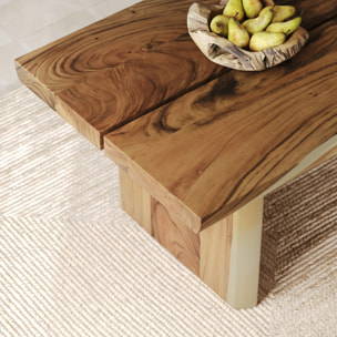 Table rectangulaire 8 personnes en bois de suar 220 cm - Tanah
