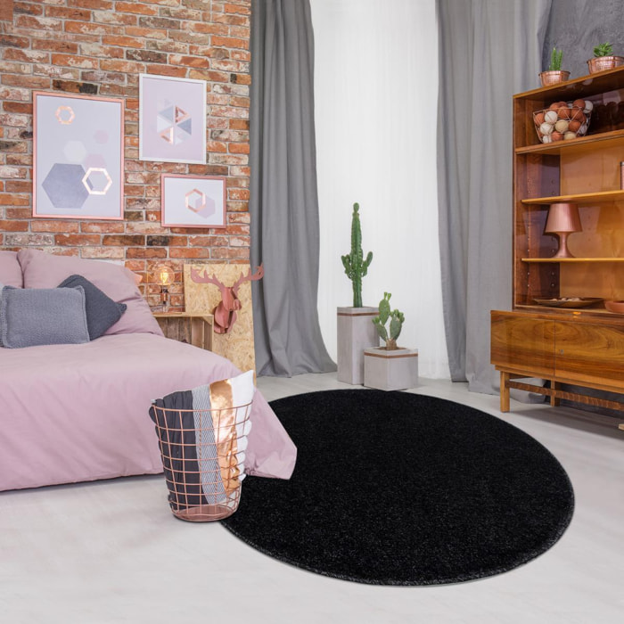 Tapis rond tissé motif uni JUFO