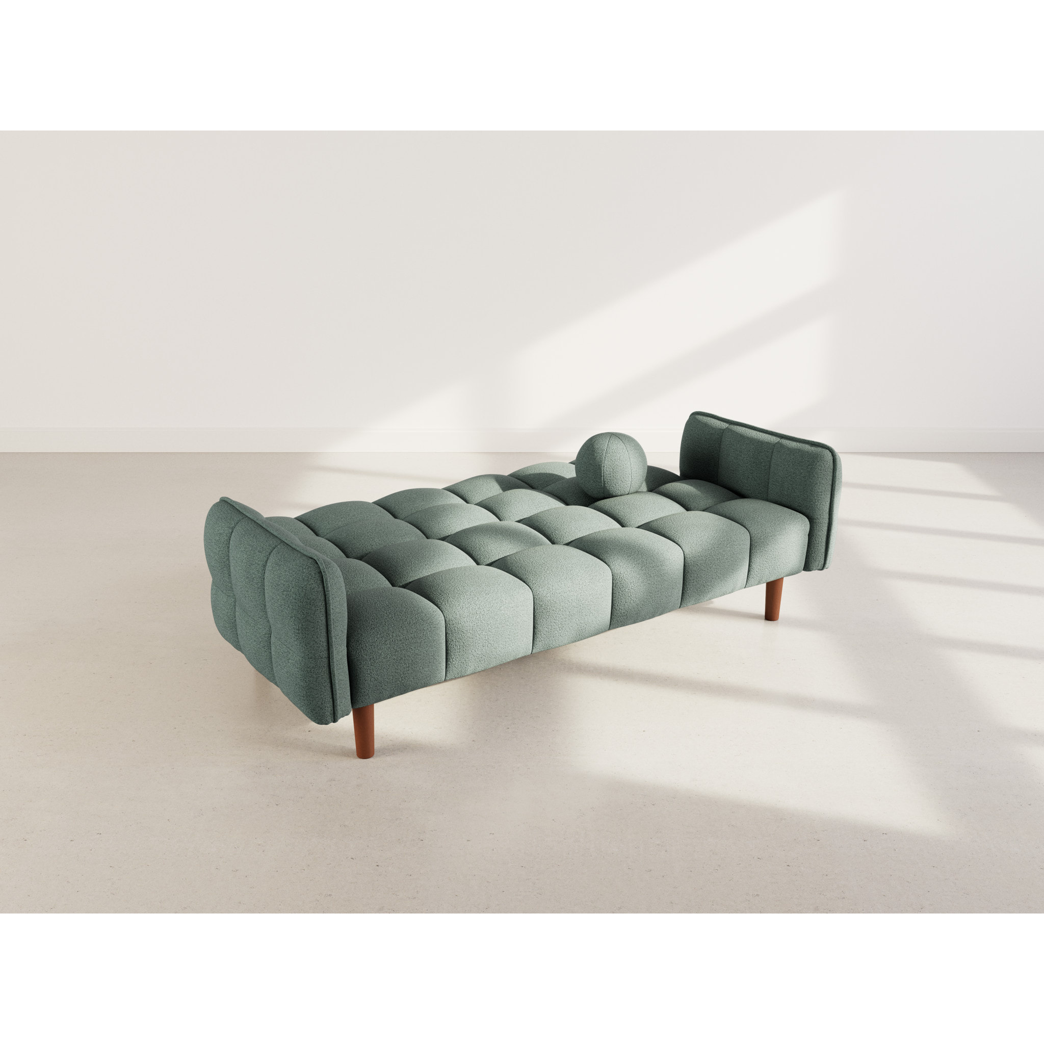 Adam - Canapé convertible clic-clac 2 places en tissu texturé - Vert