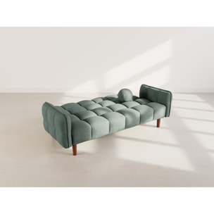 Adam - Canapé convertible clic-clac 2 places en tissu texturé - Vert