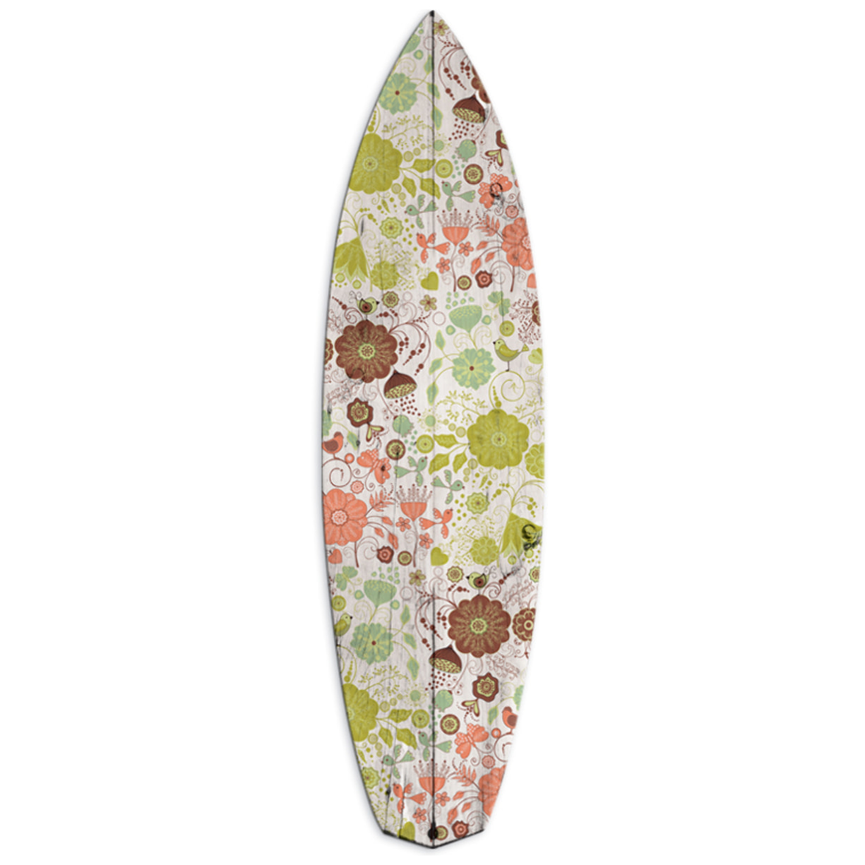 Planche de surf décorative fleuri rétro Tableau alu Dibond