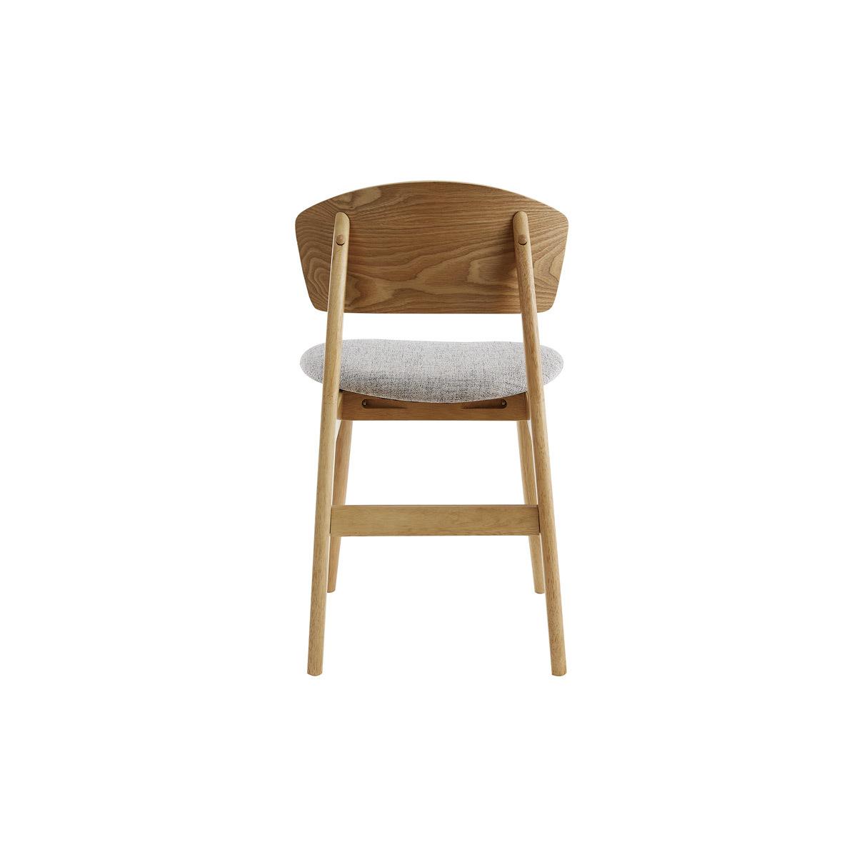 Chaises scandinaves en bois clair et tissu gris clair (lot de 2) ELION