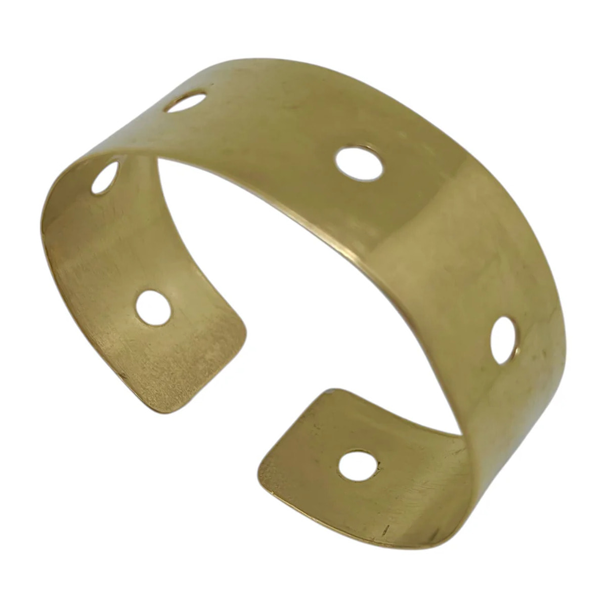 Brazalete pulsera ancha latón Camino dorado chapado Gloria Mago design