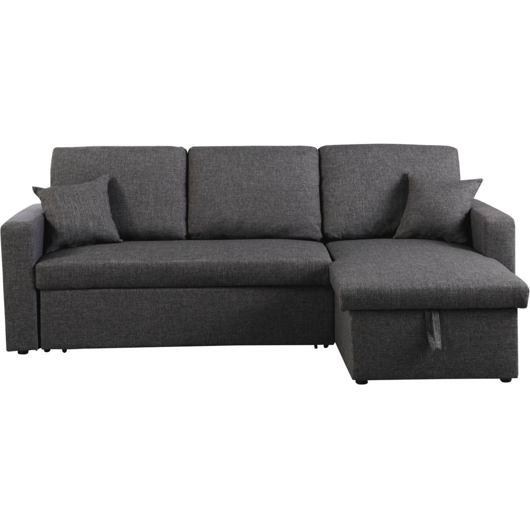 Canapé d'angle convertible/ réversible avec coffre "Alain" - 3 places - Gris