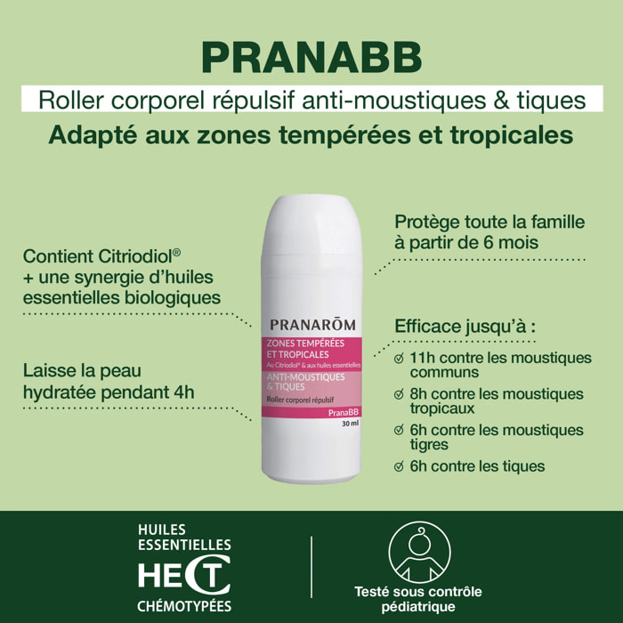 Pranarom - Roller anti-moustiques & tiques pour bébé - 30 ml