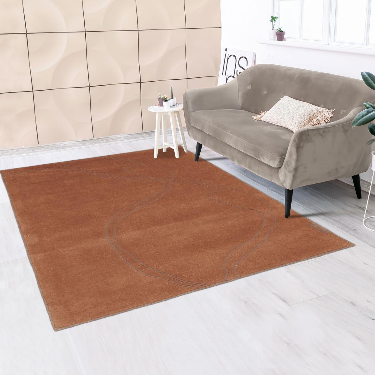 Tapis salon et chambre fait main en laine motif abstrait FIVA