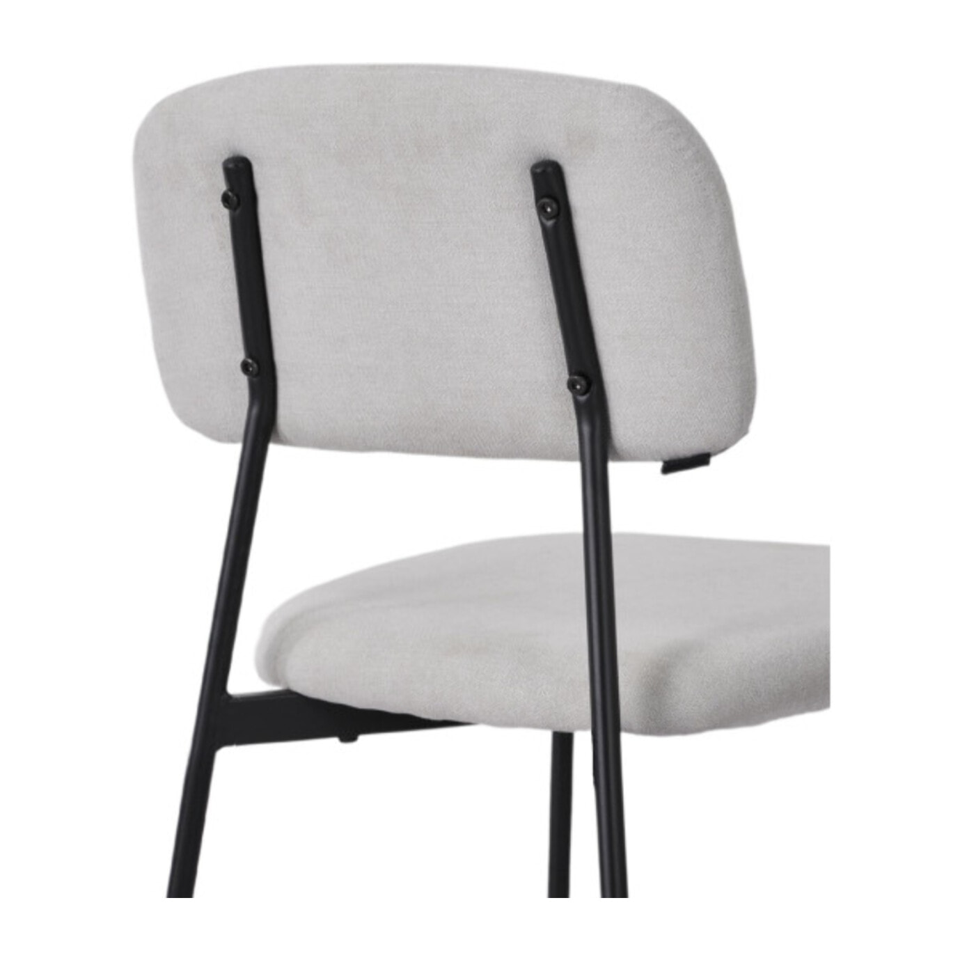 Chaise de repas en tissu doux avec 4 pieds en métal noir - MIRA