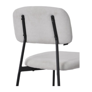 Chaise de repas en tissu doux avec 4 pieds en métal noir - MIRA