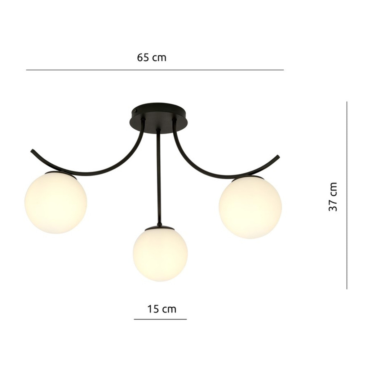 Lampada a sospensione BOSTON in acciaio nero e vetro opale