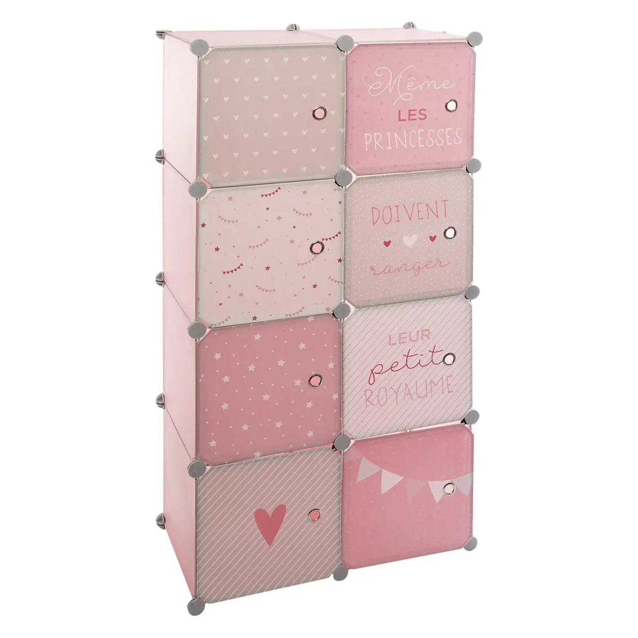 Casiers de rangement enfant "Penderie" - rose 65x125 cm