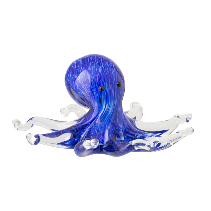 J-Line Presse-papier Octopus - verre - bleu