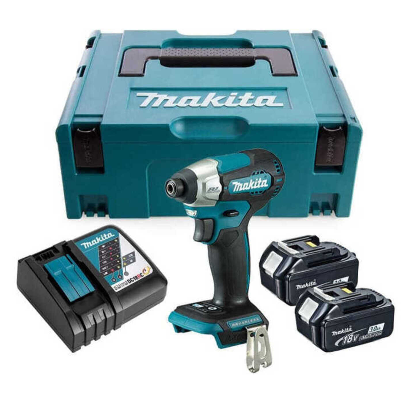 Destornillador de impacto 1401Nm 18V MAKITA 2 batt.BL1830B + cargador DC18RC - DTD157RFJ