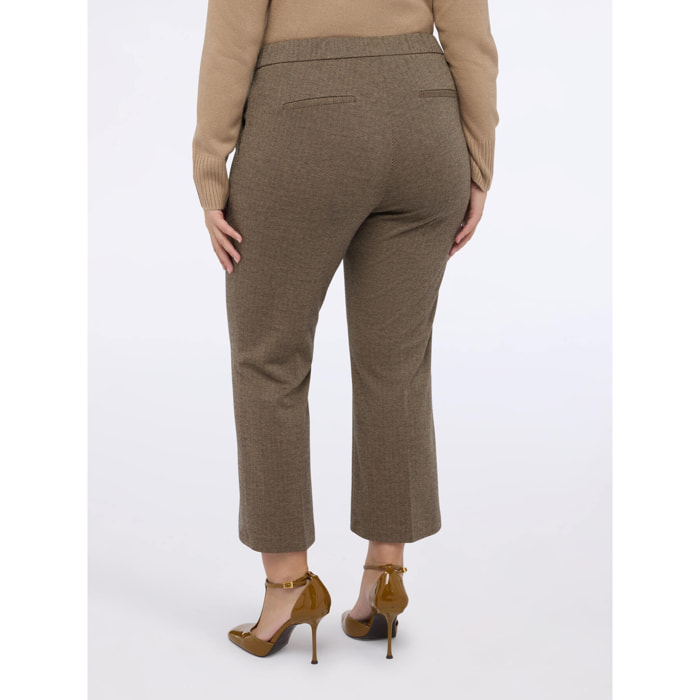 Fiorella Rubino - Pantalones de cuadros Kick Flare - Gris