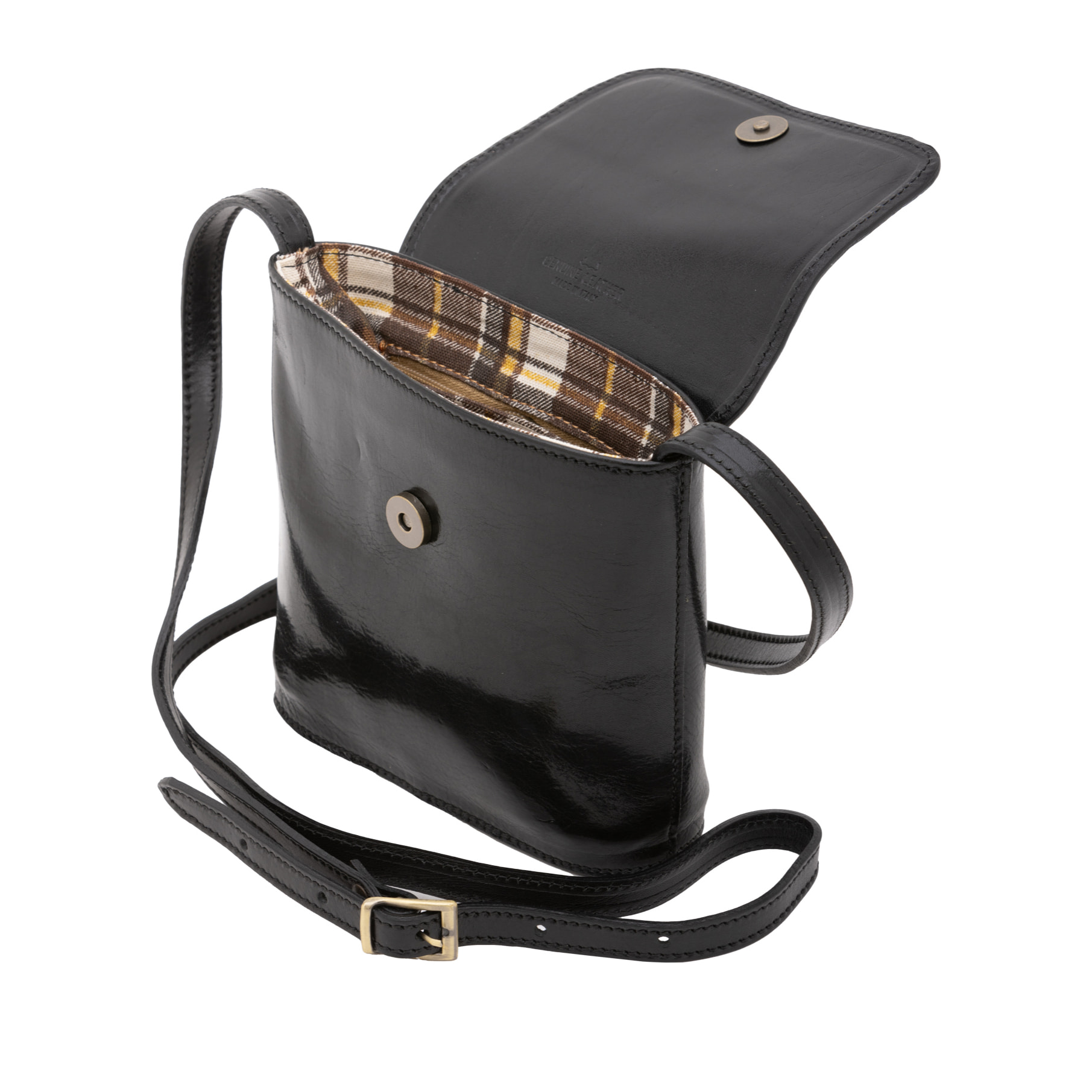 Borsa a tracolla  da uomo In Vera pelle Made in Italy 16x17,5x7 cm