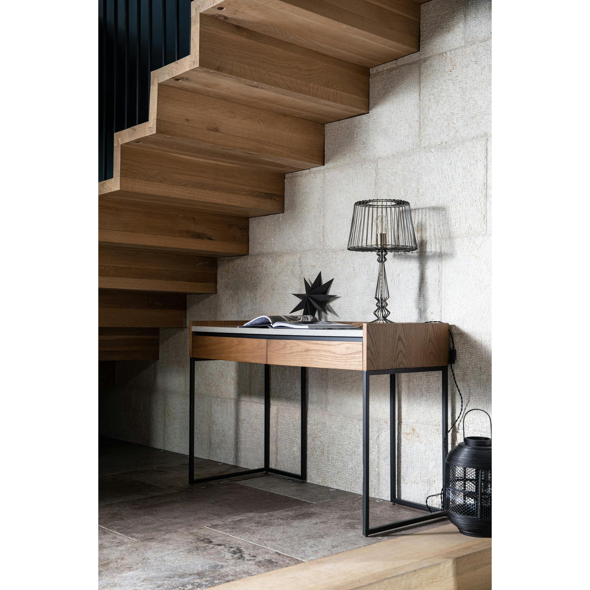 Bureau design en bois aspect béton KINGSTON