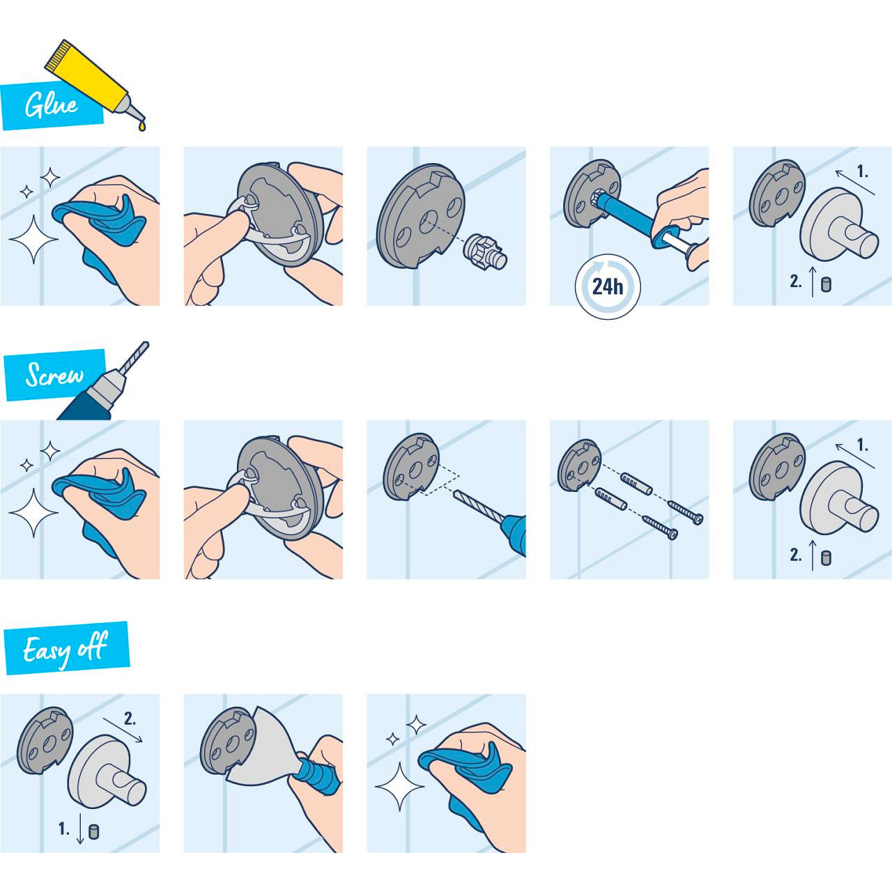 GROHE QuickFix - Start Cube - Distributeur de savon avec support - Finition Chromée 41098000 (à visser ou à coller)