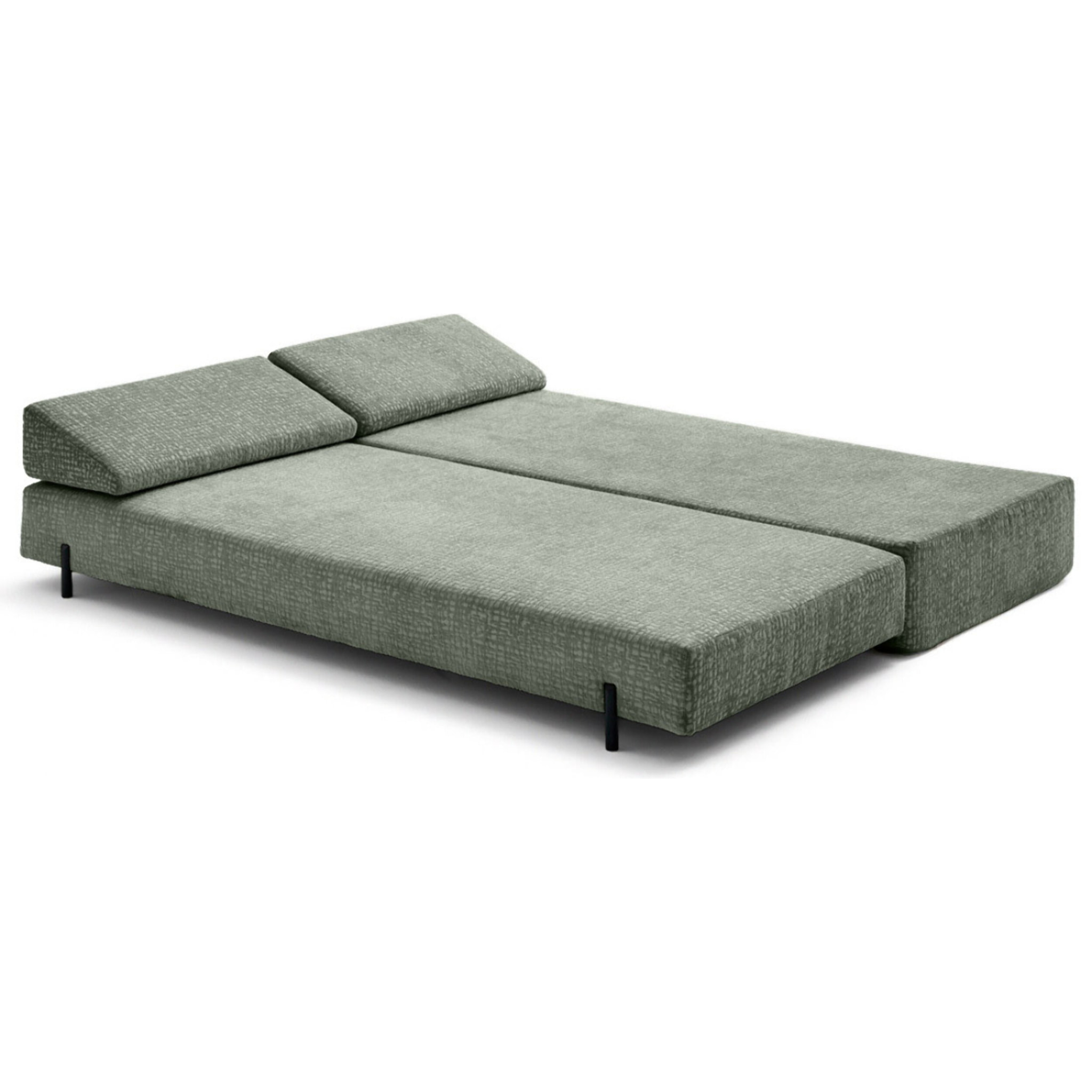 Brescia - banquette 3 places convertible en tissu velours relief - Vert