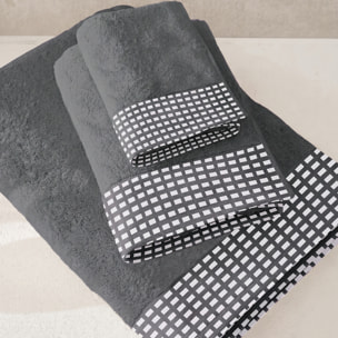 Set 3 serviettes SQUARE - 100% coton 450gr/m2 - 30x50+50x90+70x130 cm - Plusieurs couleurs disponibles -