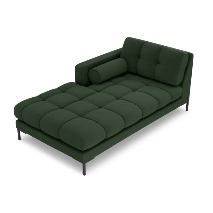 Méridienne gauche "Bali" en tissu structurel vert foncé