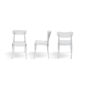 Set di 4 sedie GHENT in polipropilene trasparenti, impilabili