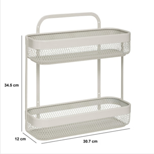 Étagère "Mayaj" 2 niveaux en métal beige