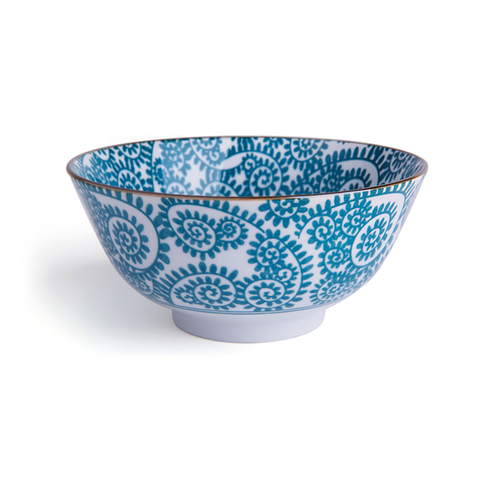 Set de 6 bols 16 cm – Excelsa Oriented, Porcelaine bleu clair