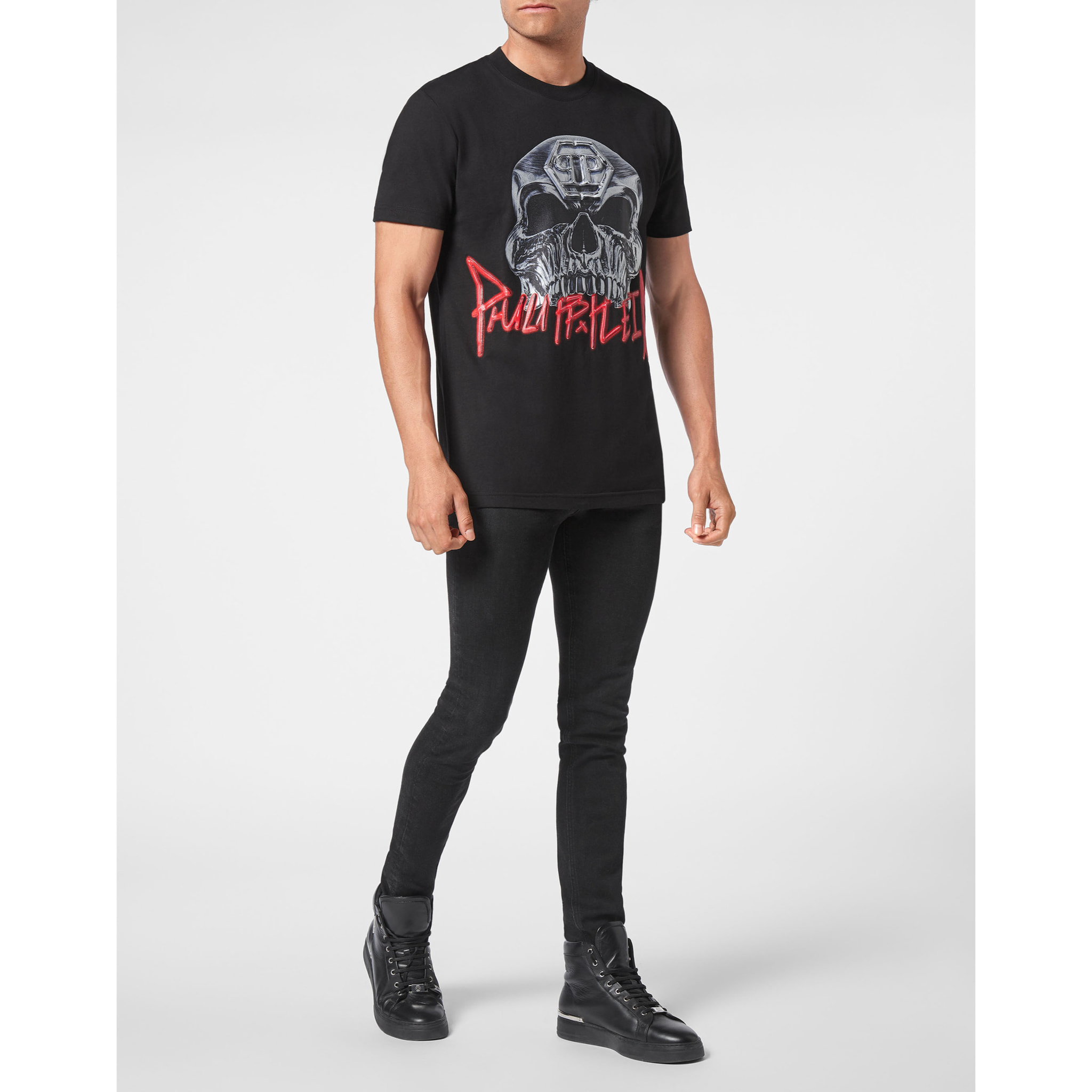PHILIPP PLEIN T-Shirt Round Neck SKULL