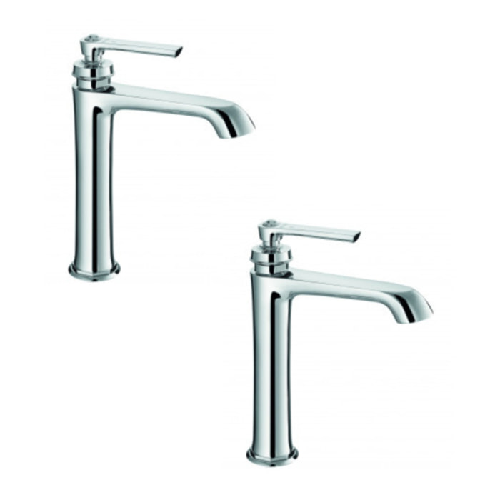 Lot de 2 robinets lavabo haut Paini Lady's 180 Chromé