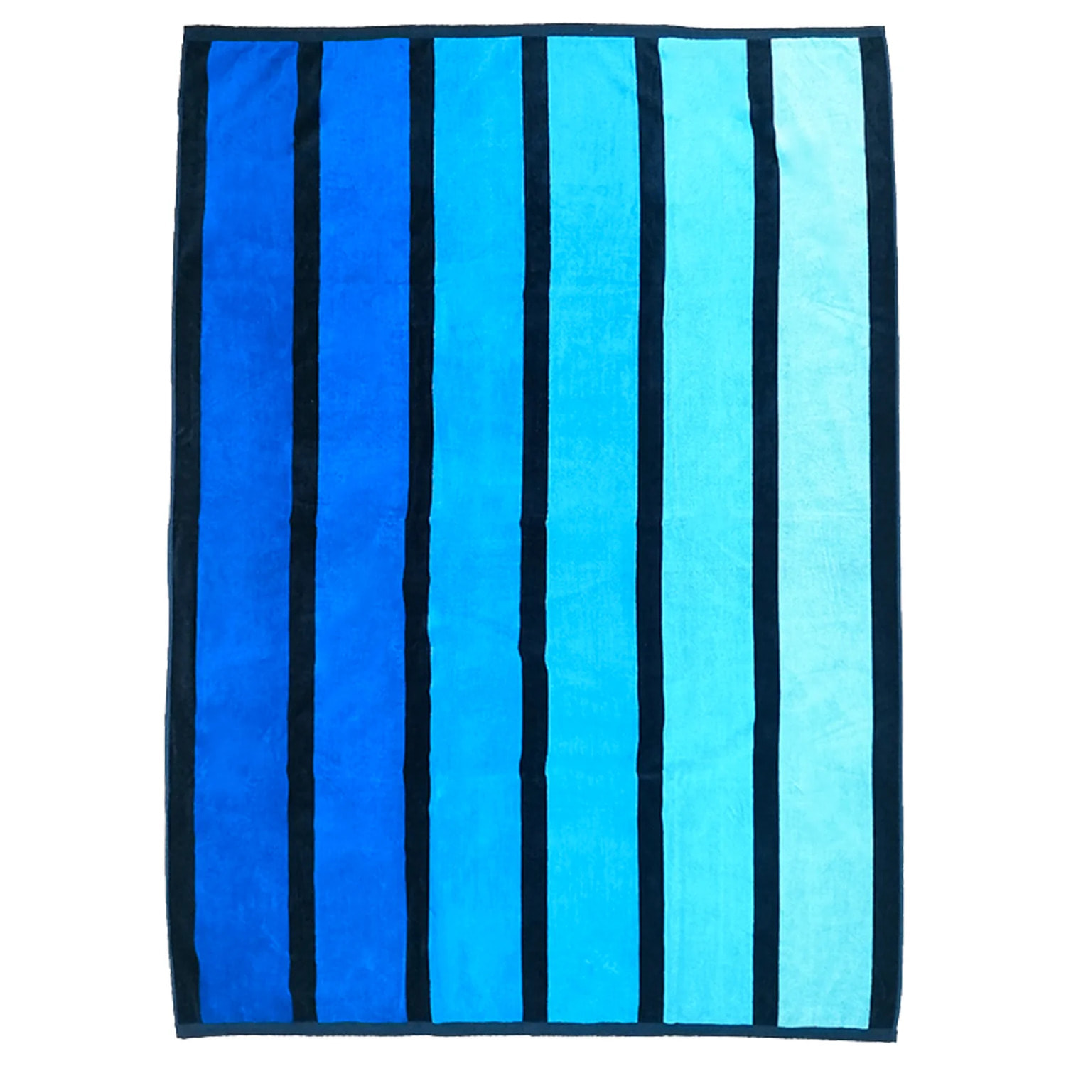 Serviette de plage éponge velours Jacquard - Happy Blue - 140x180cm - 400g/m²