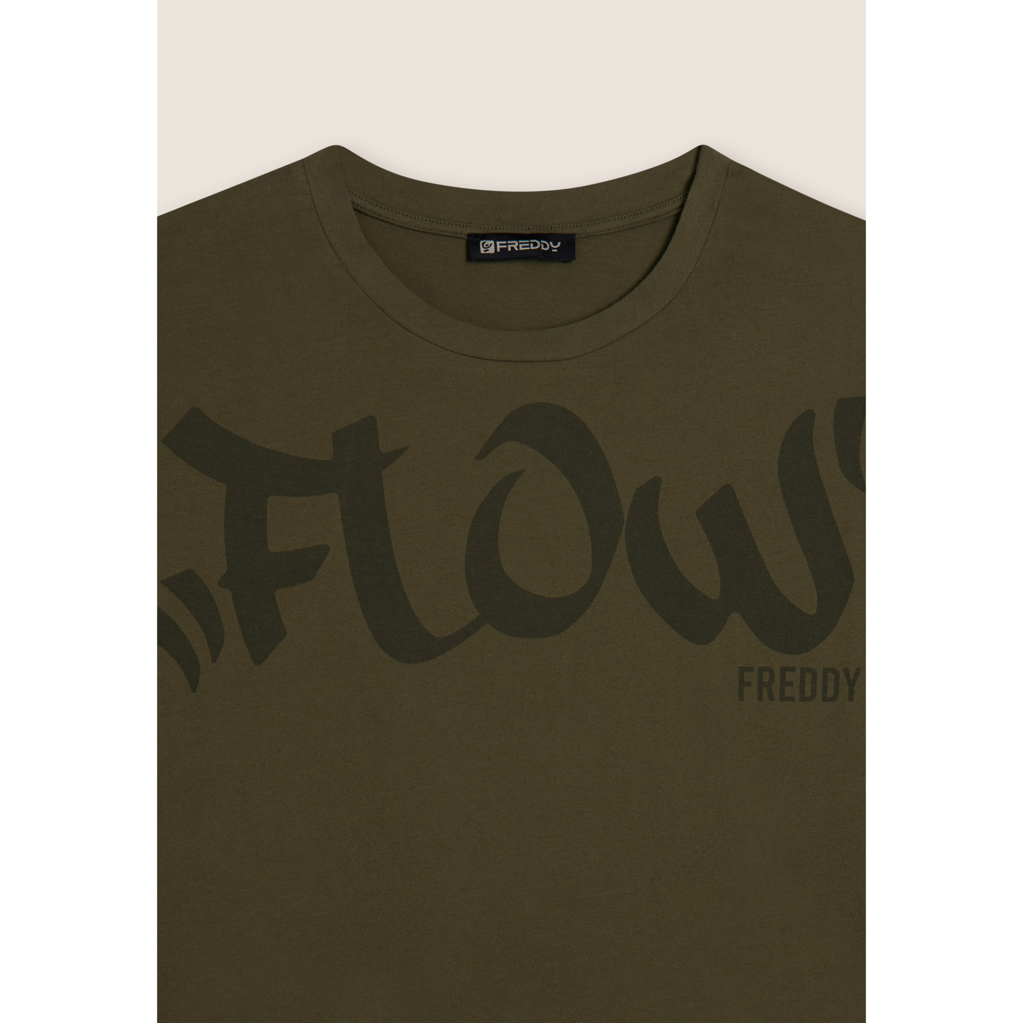 T-shirt cropped con stampa Flow centrale
