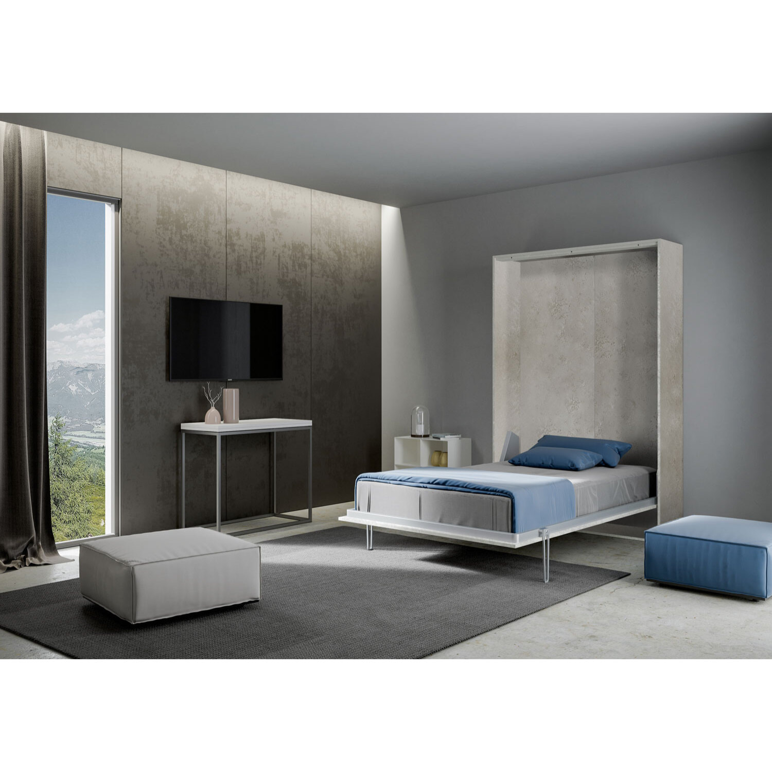 Letto a scomparsa 140 verticale Kentaro Cashmere