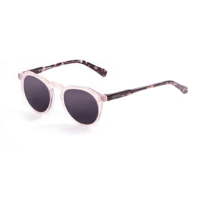 Gafas de sol LENOIR PARIS - Blanco transparente esmerilado con brazo marrón demi y / Ahumada