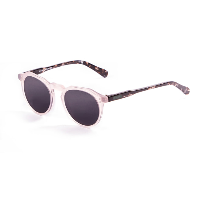 Gafas de sol LENOIR PARIS - Blanco transparente esmerilado con brazo marrón demi y / Ahumada