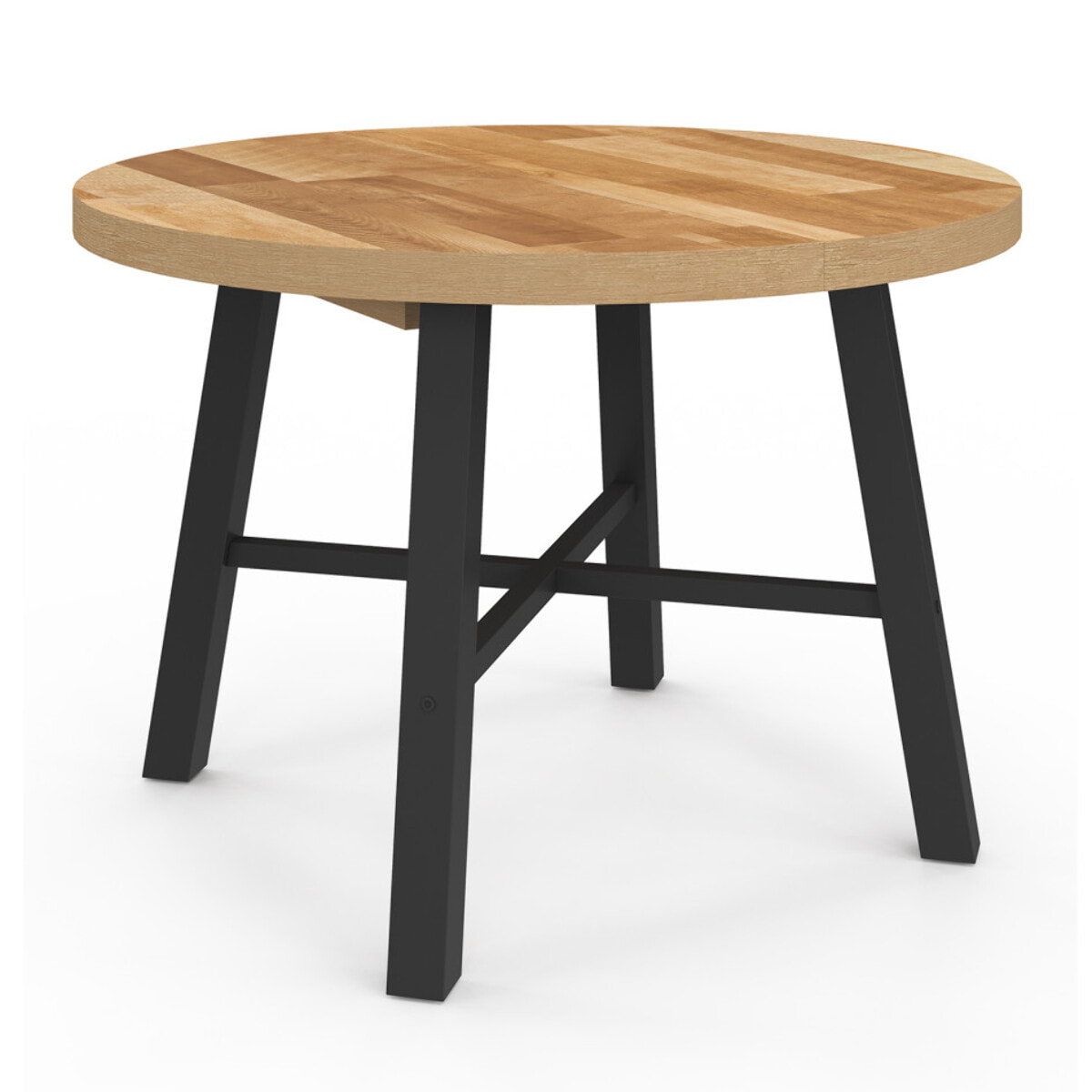 Table repas Mathilde plateau extensible 110-150cm bois et pieds noirs