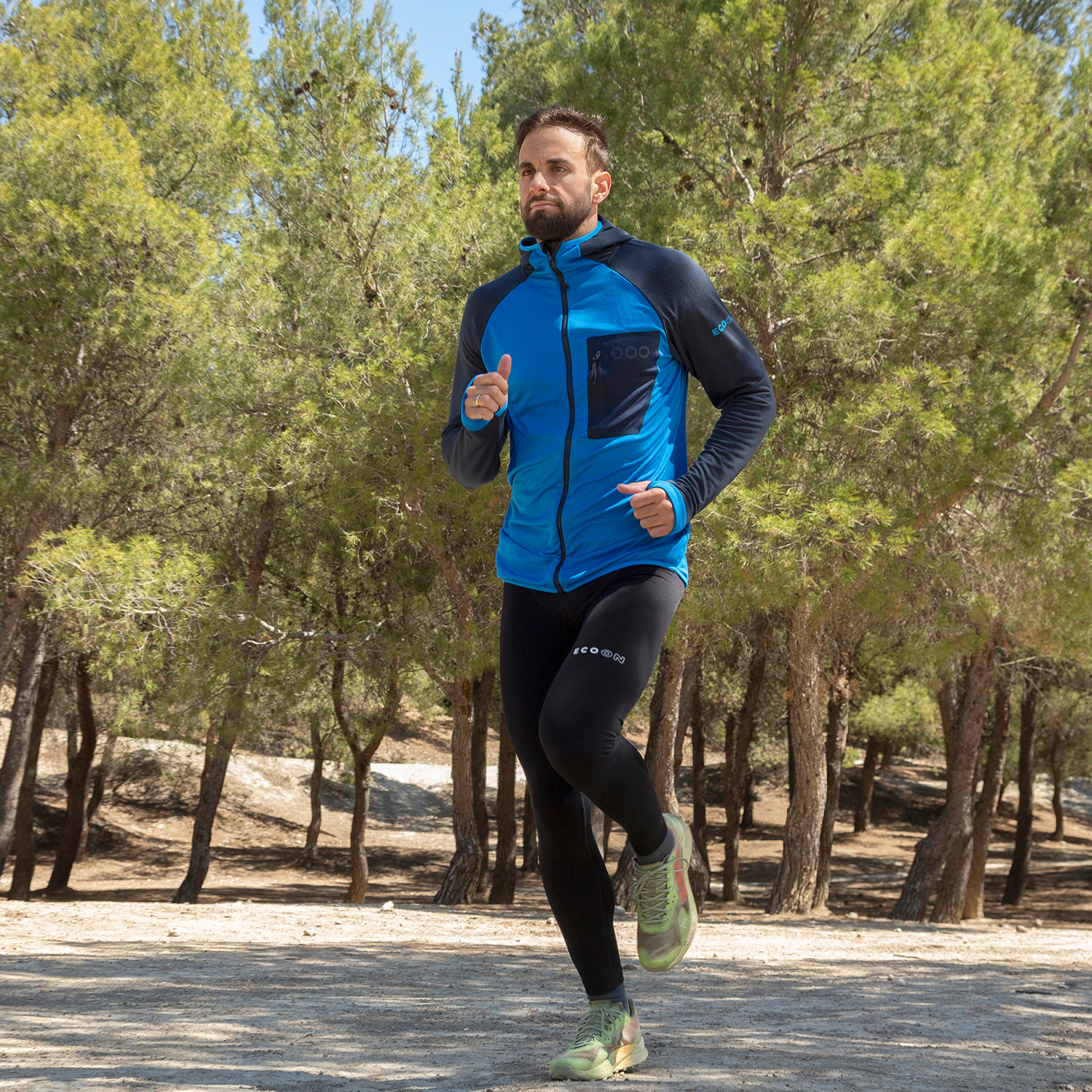 Chaqueta para hombre ECOON ECOActive Light Insulated Jacket with cap - Azul claro / Azul