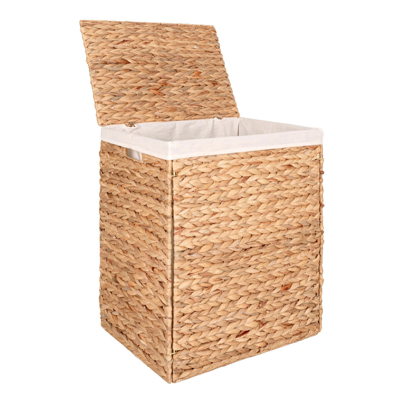 Cesta portabiancheria Passo in giacinto d'acqua naturale 43x32x55 cm