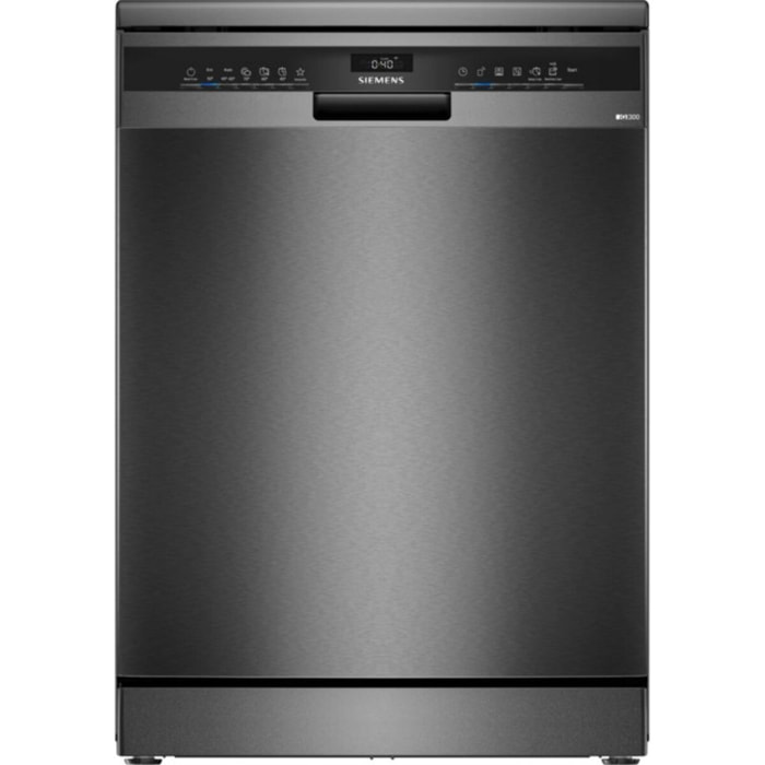 Lave vaisselle 60 cm SIEMENS SN23EC22AE, varioSpeed Plus, Acier brossé noir