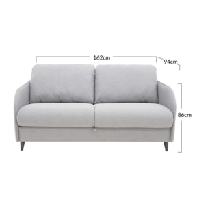 Cosmos - canapé lit 3 places convertible express couchage quotidien 140 cm matelas 11 cm en tissu - Beige