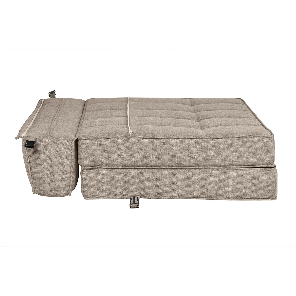 Chauffeuse 2 places convertible en tissu taupe KATY