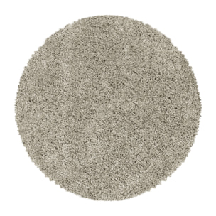 SYDNEY - Tapis shaggy uni rond à poils longs beige - SYD3000BEI