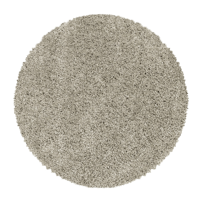 SYDNEY - Tapis shaggy uni rond à poils longs beige - SYD3000BEI