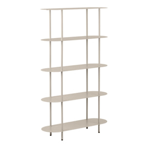 Libreria Rieti a 5 ripiani in metallo sabbia 90×31×150 cm