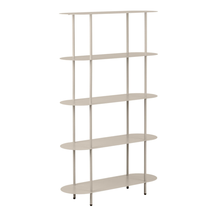 Libreria Rieti a 5 ripiani in metallo sabbia 90×31×150 cm