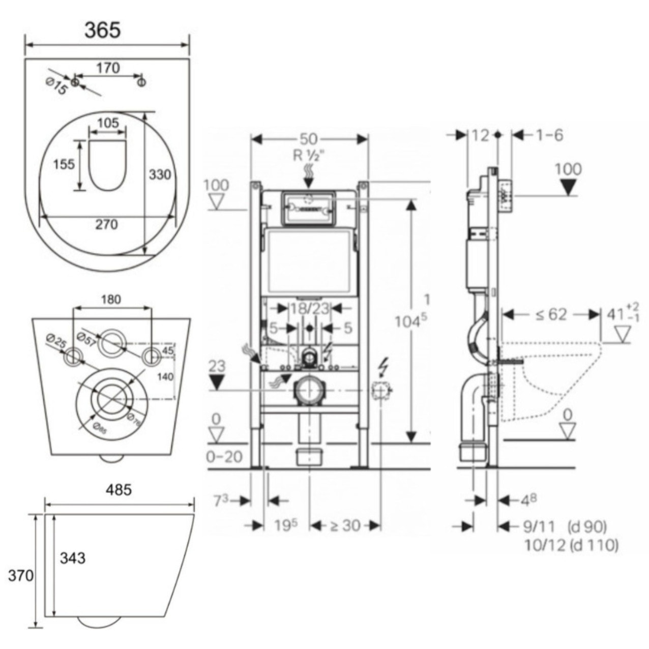 Pack WC Bati-support Geberit + WC Swiss Aqua Technologies Infinitio sans bride (INFINITIOGEB3)