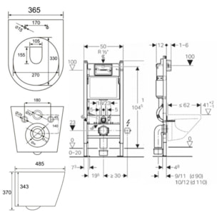 Pack WC Bati-support Geberit + WC Swiss Aqua Technologies Infinitio sans bride (INFINITIOGEB3)