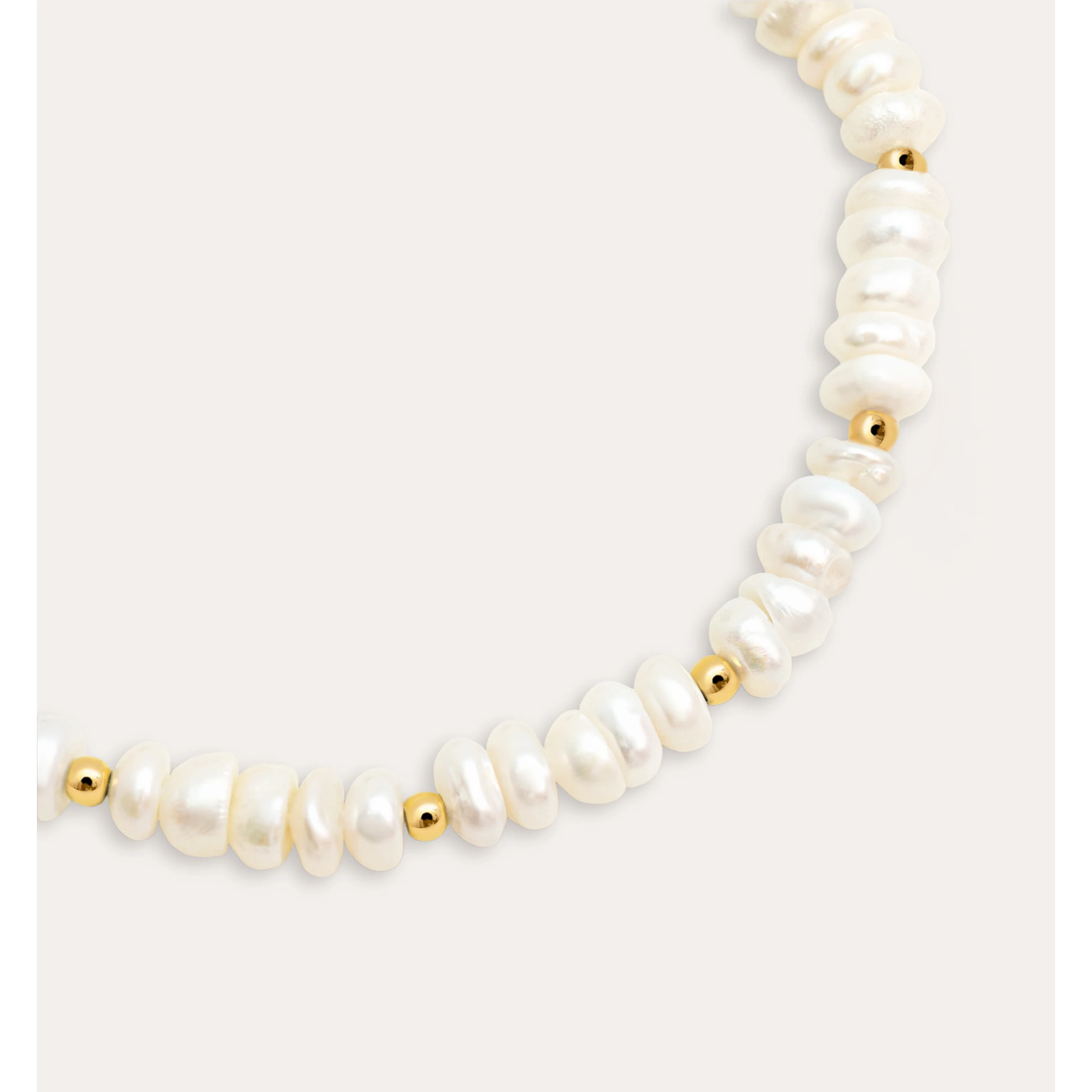 Pulsera Pearls Dots Acero Baño Oro